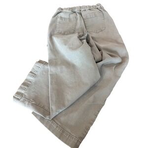 OAK + FORT green khaki Wide Leg green khaki elastic back waist womens' sz small